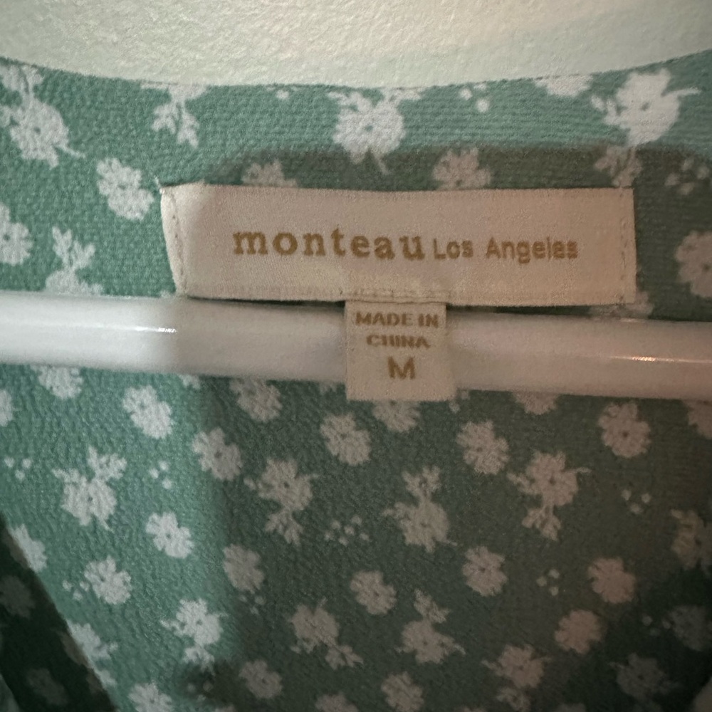 Monteau dress , wrap , floral .  Never worn , size medium